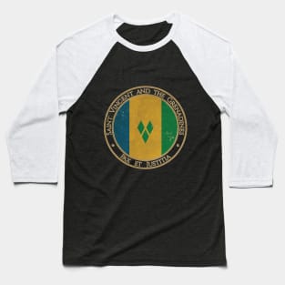 Vintage Saint Vincent and the Grenadines USA North America United States Flag Baseball T-Shirt